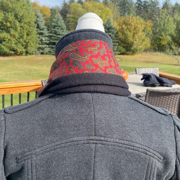 Vintage Burberry 2 sided 💯% Silk Paisley SCARF backed W/ wool/cash EUC🔥Must 👀 - Picture 5 of 17